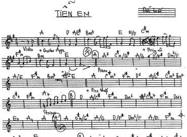 Tiễn Em sheet nhạc đệm