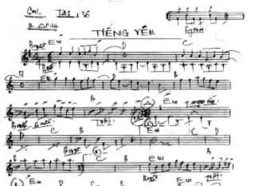 Tiếng Yêu sheet nhạc đệm