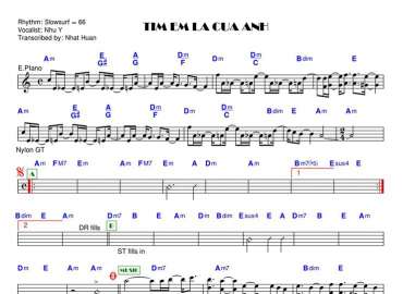 Tim Em Là Của Anh sheet nhạc đệm