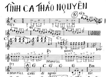 Tình Ca Thảo Nguyên Sheet Nhạc đệm