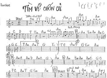 Tìm Về Chốn Cũ Sheet Nhạc đệm