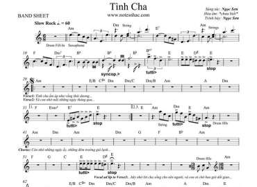 Tình Cha Sheet Nhạc đệm