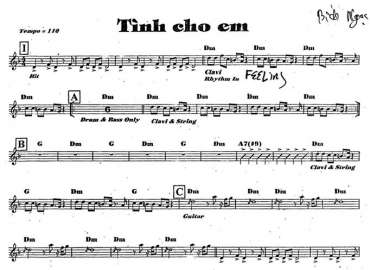 Tình Cho Em Sheet Nhạc đệm