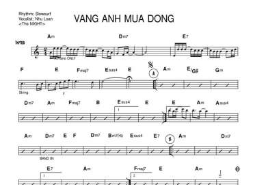 Vắng Anh Mùa Đông sheet nhạc đệm