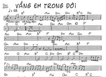 Vắng Em Trong Đời sheet nhạc đệm