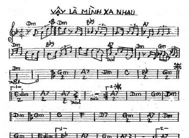 Vậy Là Mình Xa Nhau sheet nhạc đệm