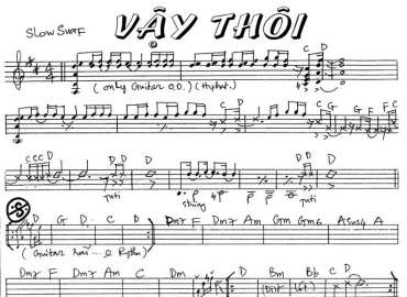 Vậy Thôi sheet nhạc đệm