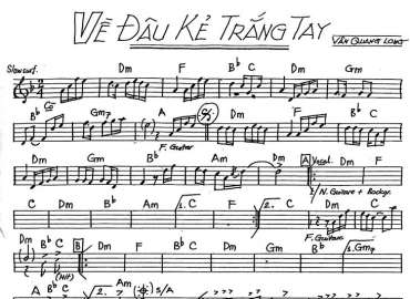 Về Đâu Kẻ Trắng Tay sheet nhạc đệm