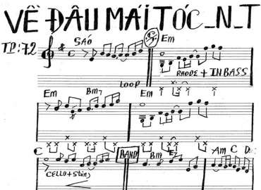 Về Đâu Mái Tóc Người Thương sheet nhạc đệm