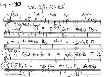 Về Nghe Gió Kể sheet nhạc đệm