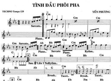 Tình Đầu Phôi Pha Sheet Nhạc đệm