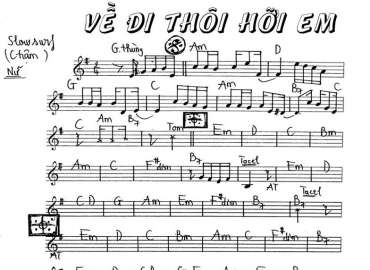 Về Đi Thôi Hỡi Em sheet nhạc đệm