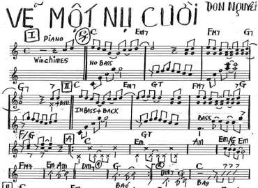 Vẽ Một Nụ Cười sheet nhạc đệm
