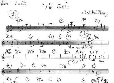 Về Quê sheet nhạc đệm