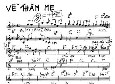 Về Thăm Mẹ sheet nhạc đệm