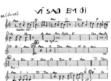 Vì Sao Em Ơi sheet nhạc đệm