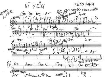 Vì Yêu sheet nhạc đệm