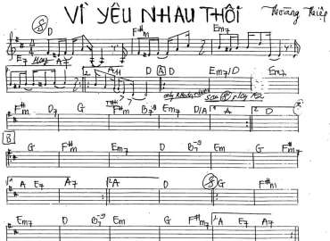 Vì Yêu Nhau Thôi sheet nhạc đệm