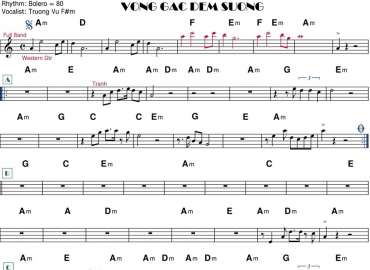 Vọng Gác Đêm Sương sheet nhạc đệm