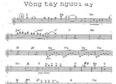 Vòng Tay Người Ấy sheet nhạc đệm