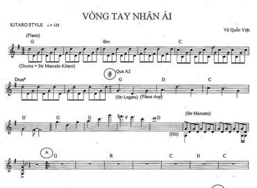 Vòng Tay Nhân Ái sheet nhạc đệm