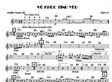 Vũ Khúc Tình Yêu sheet nhạc đệm