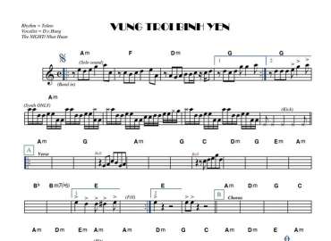 Vùng Trời Bình Yên sheet nhạc đệm