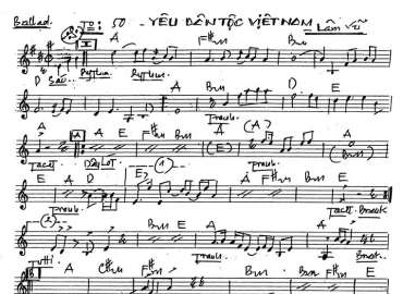 Yêu Dân Tộc Việt Nam sheet nhạc đệm