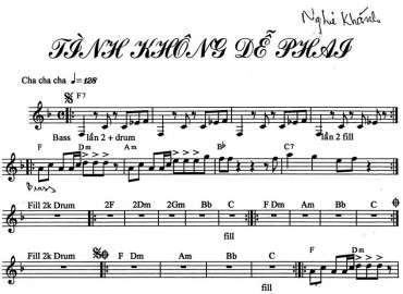 Tình Không Dễ Phai Sheet Nhạc đệm
