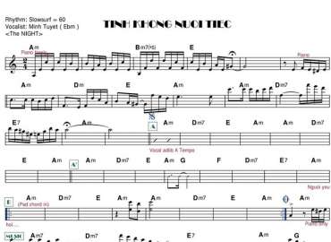 Tình Không Nuối Tiếc Sheet Nhạc đệm