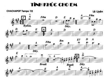 Tình Khúc Cho Em Sheet Nhạc đệm