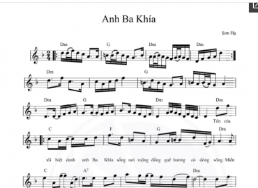 Anh Ba Khía Sheet Nhạc