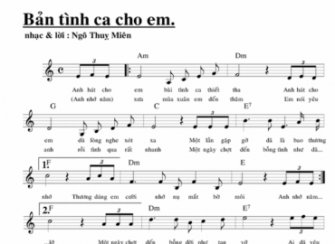 Bản Tình Ca Cho Em Sheet Nhạc có lời