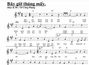 Bây Giờ Tháng Mấy Sheet Nhạc