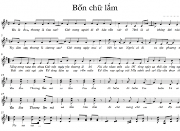 Bốn Chữ L:ắm Sheet Nhạc