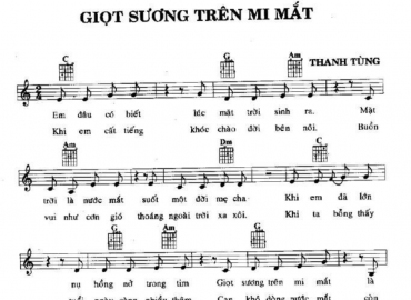 Giọt Sương Trên Mi Mắt Sheet Nhạc