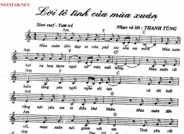 Lời Tỏ Tình Của Mùa Xuân Sheet Nhạc