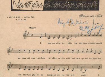 Người Yêu Và Con Chim Sâu Nhỏ Sheet Nhạc