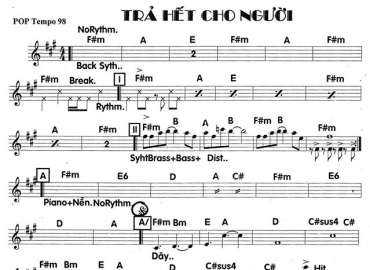 Trả Hết Cho Người Sheet Nhạc đệm