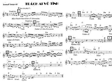 Trách Ai Vô Tình Sheet Nhạc đệm