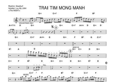 Trái Tim Mong Manh Sheet Nhạc đệm