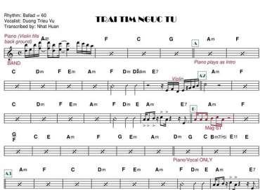 Trái Tim Ngục Tù Sheet Nhạc đệm