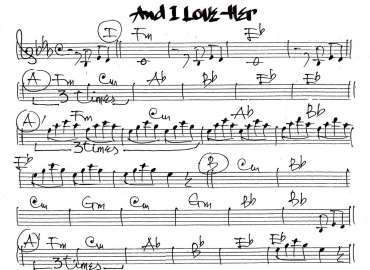 And I Love Her sheet