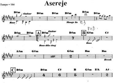 Asereje sheet