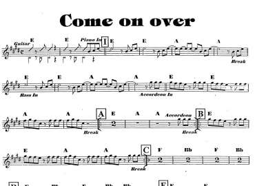 Come One Over sheet