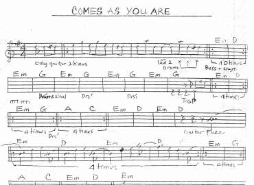 Comes As You Are sheet
