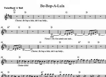 Be-Bop-A-Lula sheet