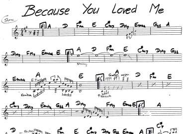 Because you loved me sheet