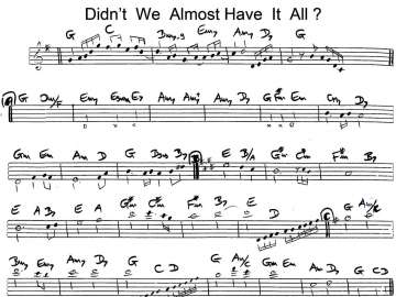 Didn't We Almost Have It All sheet