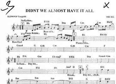 Didnt We Almost Have It All sheet